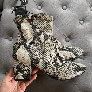 Snake print boots
